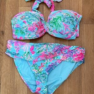 Lilly Pulitzer Bikini top and bottom. Size 16. EUC